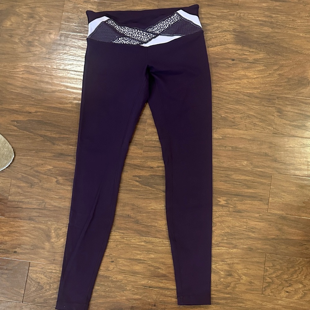 Lulu Lemon Purple Leggings with Accent Waistband